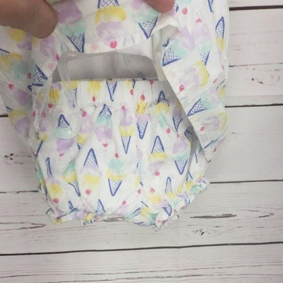 Wonder Nation 0/3‎ Months 2 Piece Ice Cream White summer Outfit - Picture 8 of 11